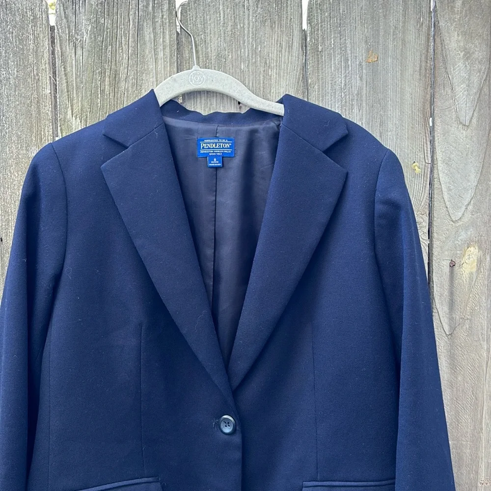 Pendleton Navy Blue Blazer Jacket Classic Style Women’s Size 8 - Picture 2 of 8